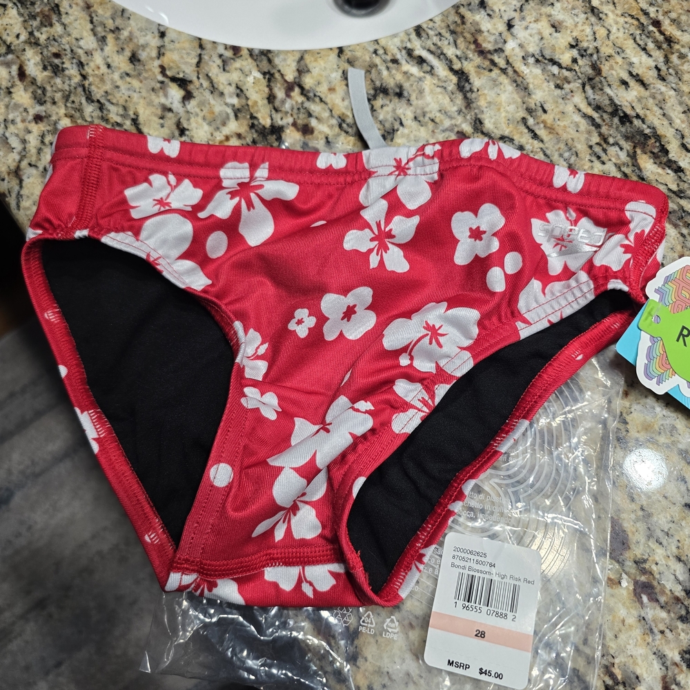 Speedo Red and White Floral Underwear